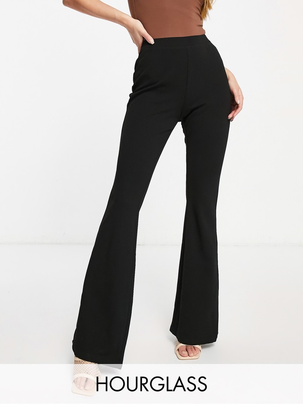 ASOS DESIGN Hourglass jersey slim kick flare suit trouser size 8